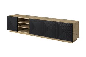TV Cabinet Asha 200 cm, artisan/matt black