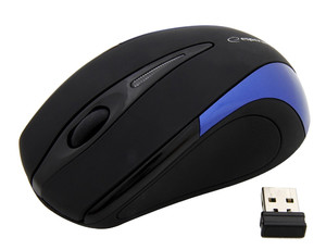 Esperanza Wireless Optical Mouse EM101B USB, 2,4 GHz, NANO receiver, black-blue