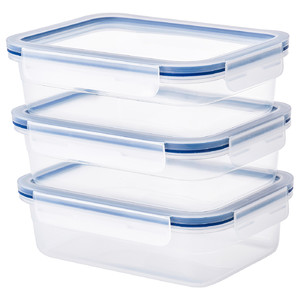 IKEA 365+ Food container with lid, rectangular/plastic, 1.0 l
