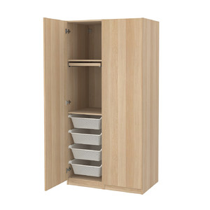 PAX / FORSAND Wardrobe combination, white stained oak effect, 100x60x201 cm