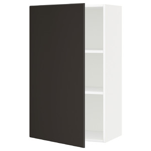 METOD Wall cabinet with shelves, white/Kungsbacka anthracite, 60x100 cm