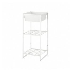 JOSTEIN Shelving unit, in/outdoor/wire white, 41x40x90 cm