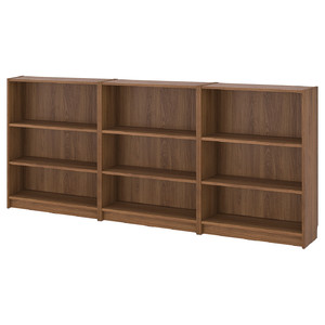 BILLY Bookcase combination, brown walnut effect, 240x28x106 cm