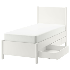 TONSTAD Bed frame with storage, off-white/Luröy, 90x200 cm