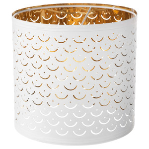 NYMÖ Lamp shade, white/brass colour, 24 cm