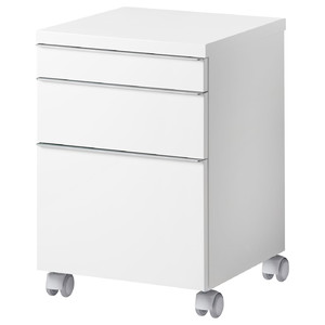 BESTÅ BURS Drawer unit on casters, high-gloss white, 40x40 cm