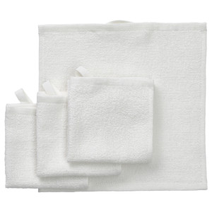 LUDDVIAL Washcloth, white, 25x25 cm