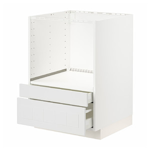 METOD / MAXIMERA Base cabinet f combi micro/drawers, white/Stensund white, 60x60 cm