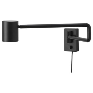 NYMÅNE Wall lamp w swing arm, anthracite