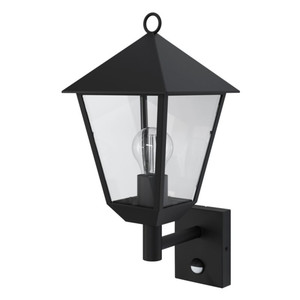 GoodHome Garden Outdoor Wall Lamp with Motion Sensor Docker E27 IP44, black