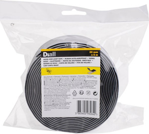 Diall Velcro Tape Hook and Loop Tape 30 mm x 5 m, black