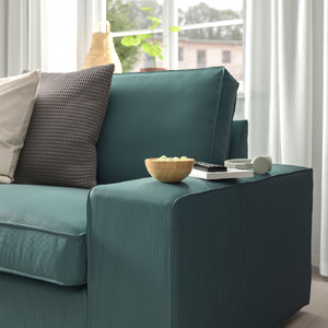 KIVIK 4-seat sofa with chaise longue, Kelinge grey-turquoise