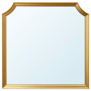 SVANSELE Mirror, gold-colour, 78x78 cm