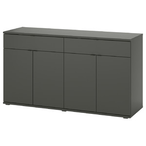 VIHALS Sideboard, dark grey, 140x37x75 cm