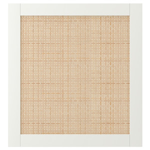 STUDSVIKEN Door, white/woven poplar, 60x64 cm