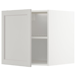 METOD Top cabinet for fridge/freezer, white/Lerhyttan light grey, 60x60 cm