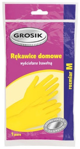 Sarantis Cotton-Lined Rubber Gloves, size M