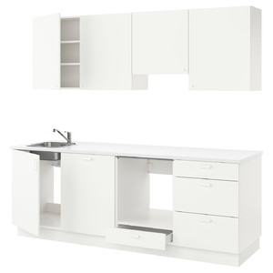 ENHET Kitchen, white, 243x63.5x222 cm