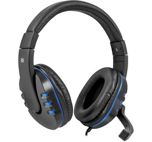 Defender Gaming Headset Warhead G-160, black+blue, cable 2.5 m