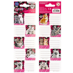 Label Stickers for Notebooks 25pcs Kitten, assorted