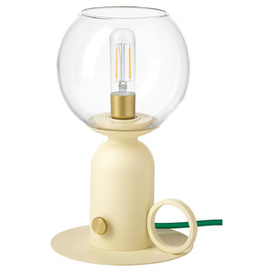 ÅSKMULLER Table lamp, dimmable light yellow/green, 24 cm