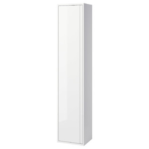 ÄNGSJÖN High cabinet with door, high-gloss white, 40x35x195 cm