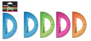 Protractor 180/15 cm, 1pc, assorted colours