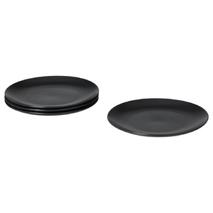 FÄRGKLAR Plate, matt dark grey, 26 cm, 4 pack