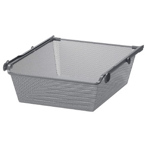 KOMPLEMENT Mesh basket with pull-out rail, dark grey, 50x58 cm