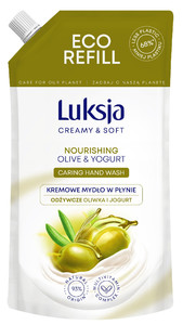 Luksja Creamy & Soft Nourishing Hand Wash Olive & Yogurt 93% Natural Vegan 400ml - Refill