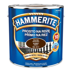 Hammerite Direct To Rust Metal Paint 2.5l, gloss brown