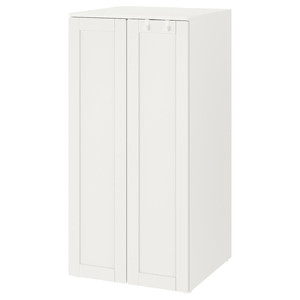 SMÅSTAD / PLATSA Wardrobe, white white/with frame, 60x57x123 cm