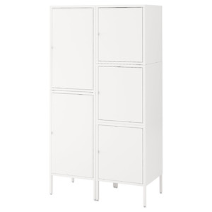 HÄLLAN Storage combination with doors, white, 90x47x167 cm