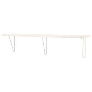 BERGSHULT / FÖRLÄGGARE Wall shelf, white/white, 120x20 cm