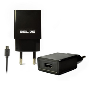 Beline Wall Charger EU Plug USB + microUSB 1A, black