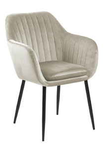 Upholstered Chair Emilia Velvet, sand/black