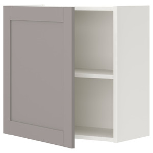 ENHET Wall cb w 1 shlf/door, white, grey frame, 60x30x60 cm