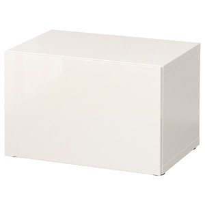 BESTÅ Shelf unit with door, white, Selsviken high-gloss/white, 60x40x38 cm