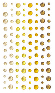 Decorative Self-Adhesive Gems 104pcs, yellow