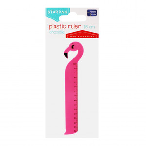 Starpak Plastic Ruler Flamingo 15cm