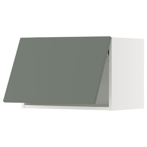 METOD Wall cabinet horizontal, white/Nickebo matt grey-green, 60x40 cm