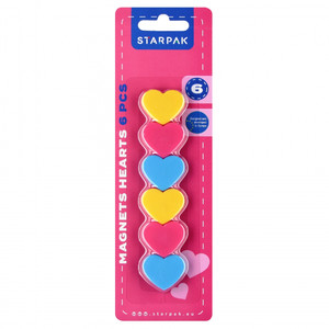 Starpak Magnets Hearts 6pcs