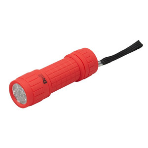 Diall 9 LED Torch 3x AAA, rubber, red