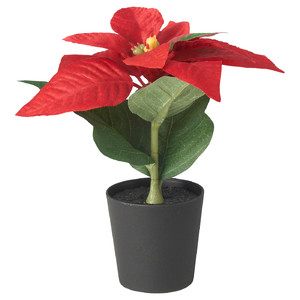 VINTERFINT Artificial potted plant with pot, in/outdoor Poinsettia/red, 6 cm