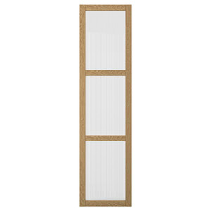 TONSTAD Door with hinges, oak veneer/glass, 50x195 cm
