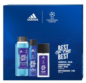 COTY Gift Set Adidas UEFA Best of the Best - Shower Gel, Deodorant Body Spray & Body Fragrance