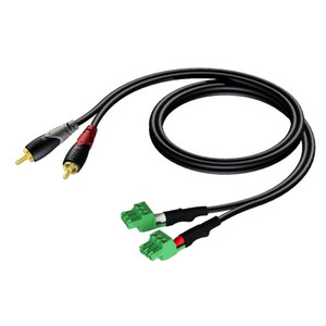 Procab Analog Signal Cable 2x RCA/Cinch - 2x Terminal Block 3p - 3.81mm