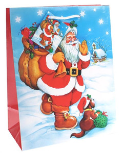 Christmas Gift Bag Santa 175x230 1pc