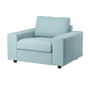 VIMLE Armchair, with wide armrests/Saxemara light blue