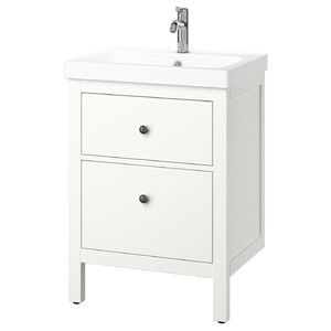 HEMNES / ORRSJÖN Wash-stnd w drawers/wash-basin/tap, white, 62x49x89 cm